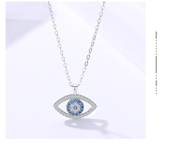 s925 Sterling Silver Jewelry European and American Atmospheric Demon Eye Necklace Eye Pendant - Image 2
