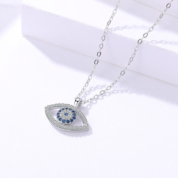 s925 Sterling Silver Jewelry European and American Atmospheric Demon Eye Necklace Eye Pendant - Image 5