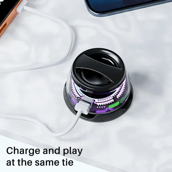 Portable Bluetooth Speaker G200 RGB Lighting Speaker BT5.3 Mini Sound Box 7 Hours Playback Magnetic Phone Holder - Image 5
