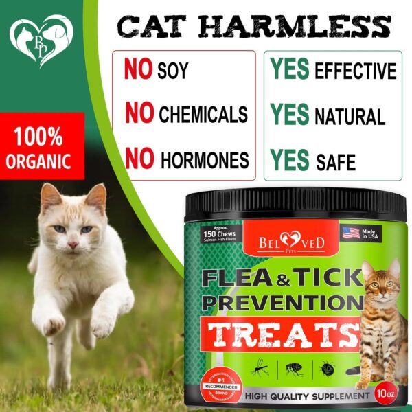 Flea And Tick Prevention Chewable Pills For Cats Revolution Oral Flea Treatment For Pets Pest Control & Natural Defense Chewables Small Tablets Salmon Fish Taste - Image 3