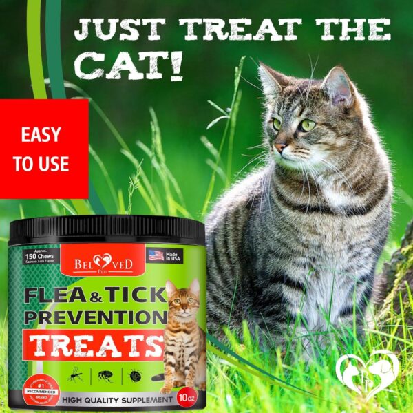Flea And Tick Prevention Chewable Pills For Cats Revolution Oral Flea Treatment For Pets Pest Control & Natural Defense Chewables Small Tablets Salmon Fish Taste - Image 5