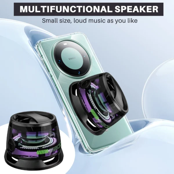 Portable Bluetooth Speaker G200 RGB Lighting Speaker BT5.3 Mini Sound Box 7 Hours Playback Magnetic Phone Holder - Image 4
