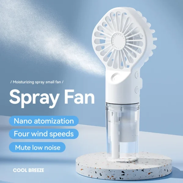 Portable Handheld Spray Fan 4-Speed Water Spray Mist Fan Summer Cooling Artifact USB Charging Summer Supplies Outdoor Mini Fan - Image 7