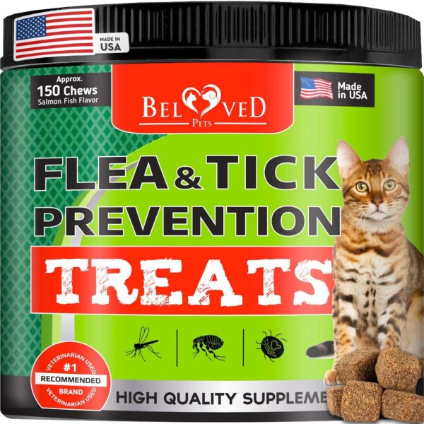 Flea And Tick Prevention Chewable Pills For Cats Revolution Oral Flea Treatment For Pets Pest Control & Natural Defense Chewables Small Tablets Salmon Fish Taste