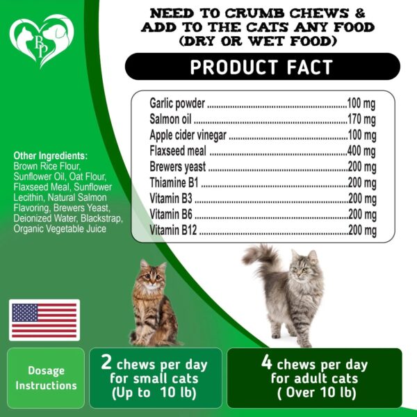 Flea And Tick Prevention Chewable Pills For Cats Revolution Oral Flea Treatment For Pets Pest Control & Natural Defense Chewables Small Tablets Salmon Fish Taste - Image 2