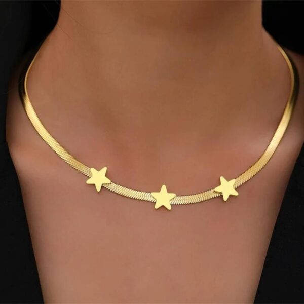 Stainless Steel Necklaces Gothic Blade Snake Chains Stars Choker Statement Light Luxury Temperament Necklace For Women Jewelry - Image 4