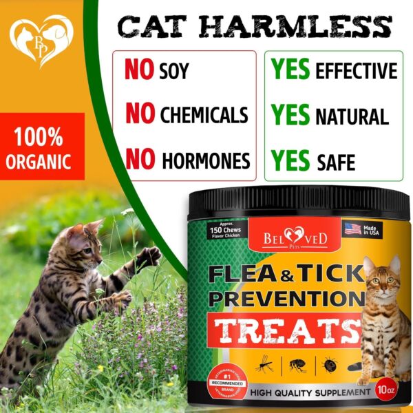 Flea And Tick Prevention Chewable Pills For Dogs And Cats Revolution Oral Flea Treatment For Pets Pest Control Natural Defense Chewables Small Tablets Chicken FLavor For Cats - Image 6