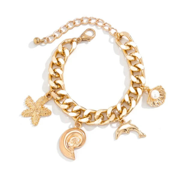 Creative Boho Conch Dolphin Starfish Pendant Choker Necklace Bracelets Women Trendy Vintage Tassel Chain Grunge Jewelry Fashion Jewelry - Image 5