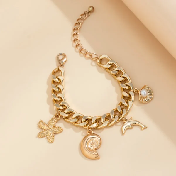 Creative Boho Conch Dolphin Starfish Pendant Choker Necklace Bracelets Women Trendy Vintage Tassel Chain Grunge Jewelry Fashion Jewelry - Image 6