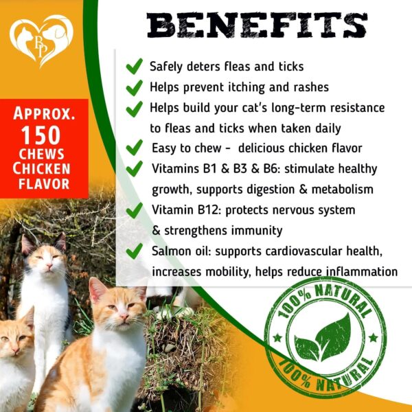 Flea And Tick Prevention Chewable Pills For Dogs And Cats Revolution Oral Flea Treatment For Pets Pest Control Natural Defense Chewables Small Tablets Chicken FLavor For Cats - Image 5