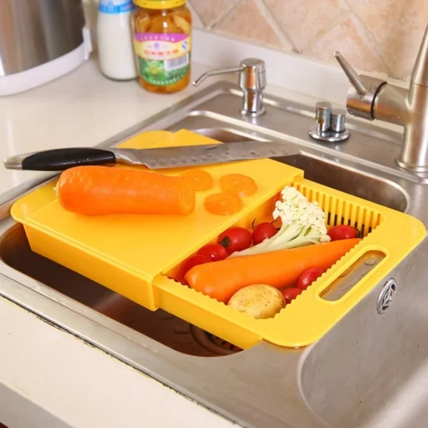 Multifunction Kitchen Chopping Blocks Sinks Drain Basket Cutting Board Vegetable Meat Tools Kitchen Accessories Chopping Board - Image 5